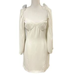 Aritzia Wilfred Novella Mini Dress Sz 10 Light Birch Angel Graduation Bridal
